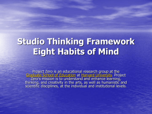 Studio Thinking Framework Eight Habits of Mind