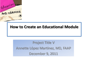 How to develop an Educational Module