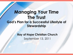 Managing Your Time The Trust God`s Plan for a Successful Lifestyle