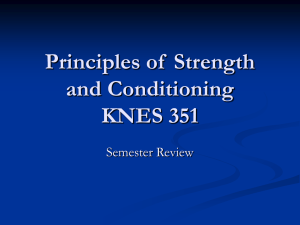 Principles of Strength and Conditioning KNES 351