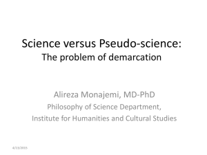 Science versus Pseudo-science: The problem of demarcation