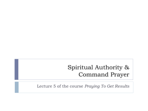 Spiritual Authority & Command Prayer