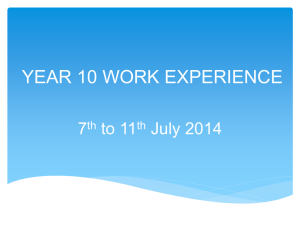 YEAR 10 WORK EXPERIENCE Procedure for obtaining a placement