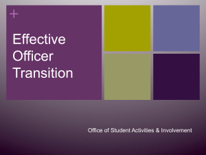 Effective Officer Transition