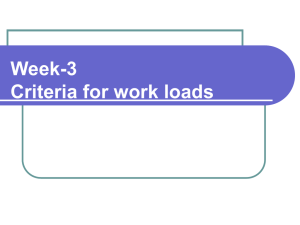 Week-3 Criteria for work loads