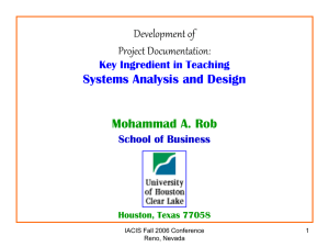 Teaching Systems Analysis and Design