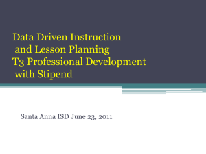 Data Driven Instruction and Lesson Planning T3