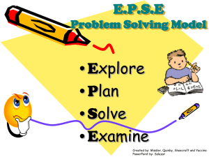 E.P.S.E Problem Solving Model
