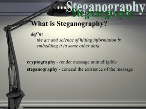 What is Steganography? - Department of Computer Science
