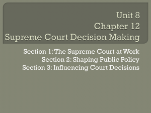Chapter 12: Supreme Court Decision Making
