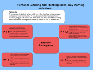 Pupil Learning and Thinking Skills