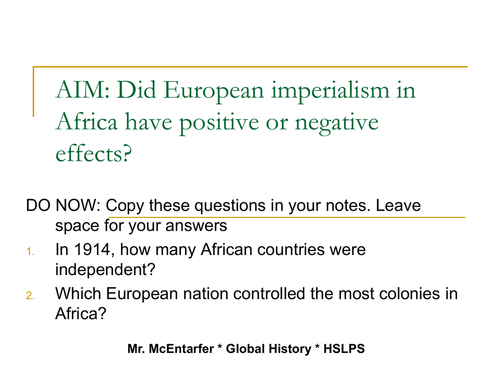 effects of european imperialism