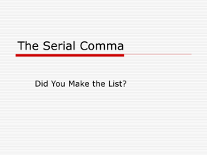 The Serial Comma Invitation to Edit