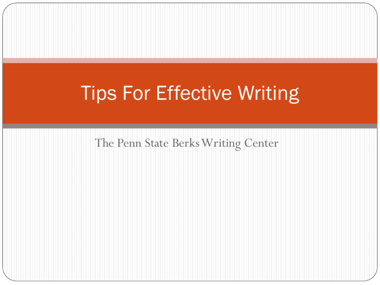 Tips For Effective Writing