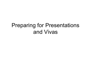 Preparing for presentations and vivas