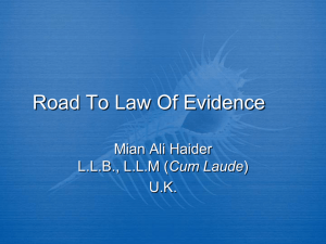 Road to Law of Evidence