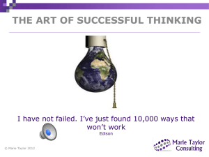 Workshop - Marie Taylor - The art of successful thinking