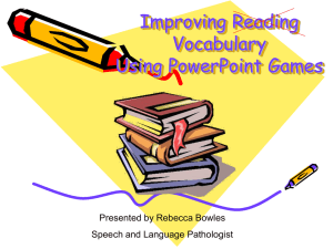 Improving Reading Vocabulary Using PowerPoint Games