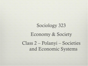 Karl Polanyi – Societies and Economic Systems