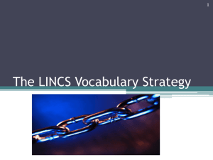 The LINCS Vocabulary Strategy.lanier