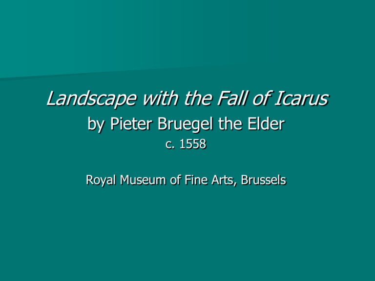 Icarus Powerpoint, Landscape With The Fall Of Icarus Theme