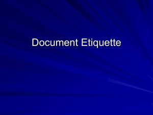 Document Etiquette
