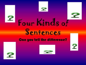 Four types of sentences quiz