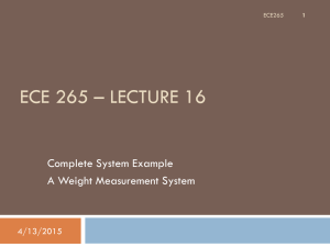 Lecture 16 - Systems - Weight Measurement System