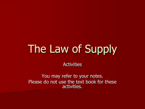 The Law of Supply