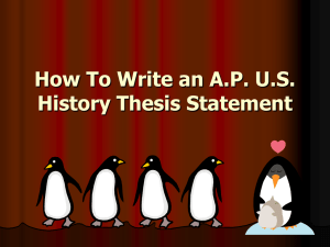 How To Write an APUSH Thesis