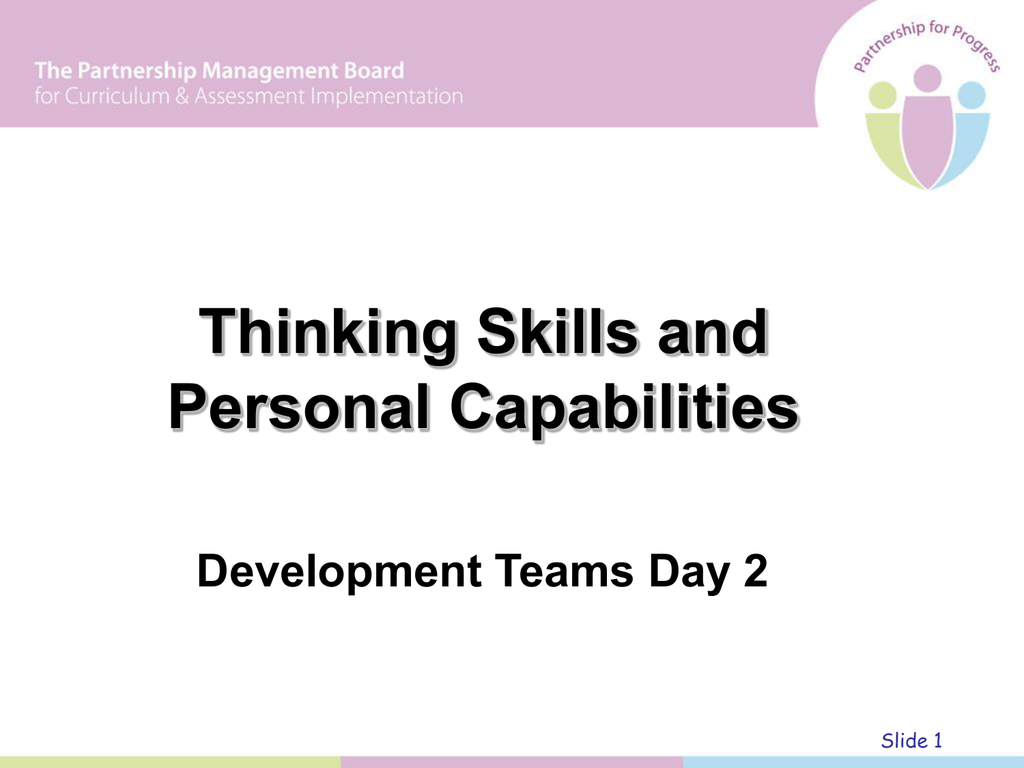 What Are Thinking Skills And Personal Capabilities