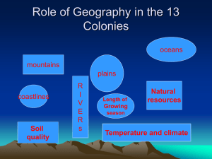 Role of Geography in the 13 Colonies