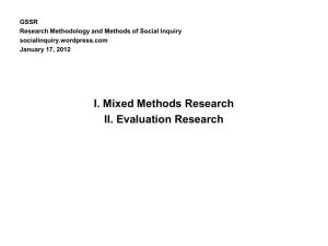 Lect 11_Ian 17_Mixed Methods_Evaluation research_on line
