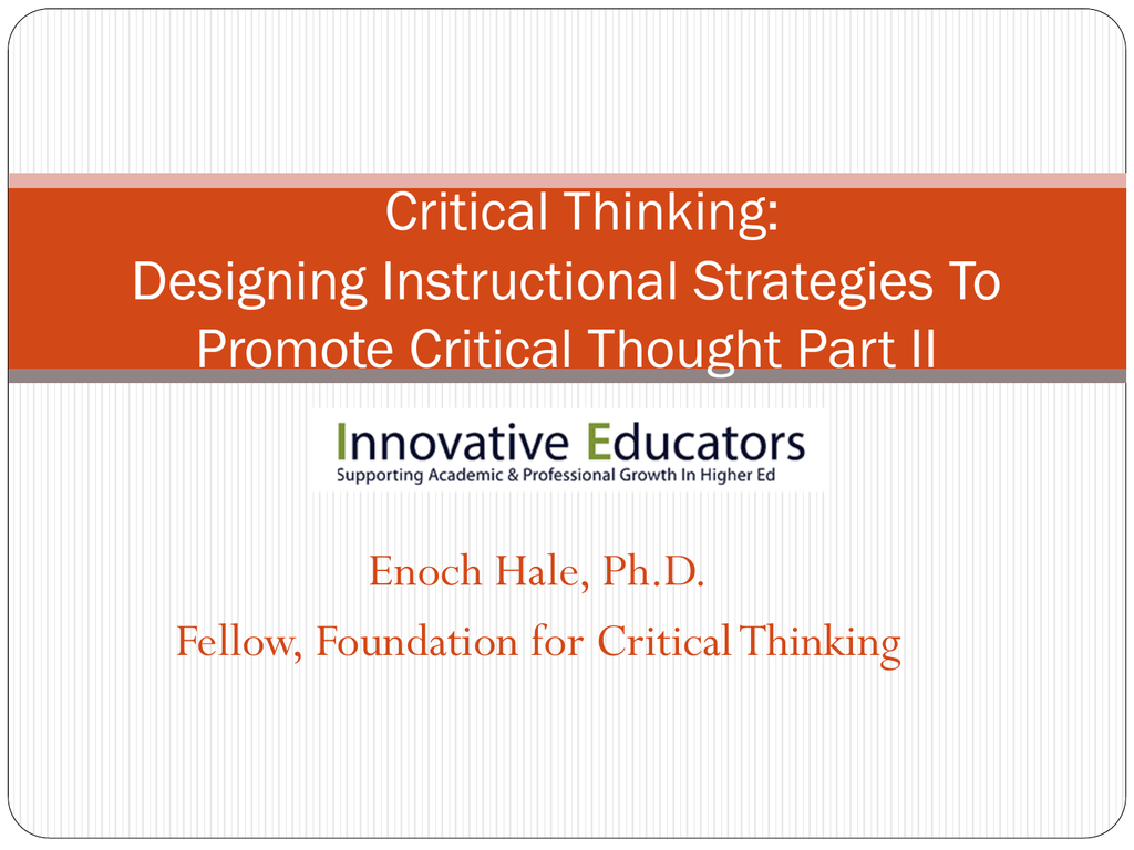 Educator перевод. Critical thinking presentation.