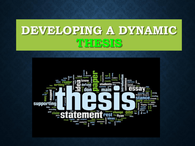 thesis dynamic model