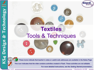 Tools and Techniques - GCSE TEXTILES REVISION