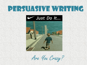 Persuasive Writing - Immaculata Catholic School