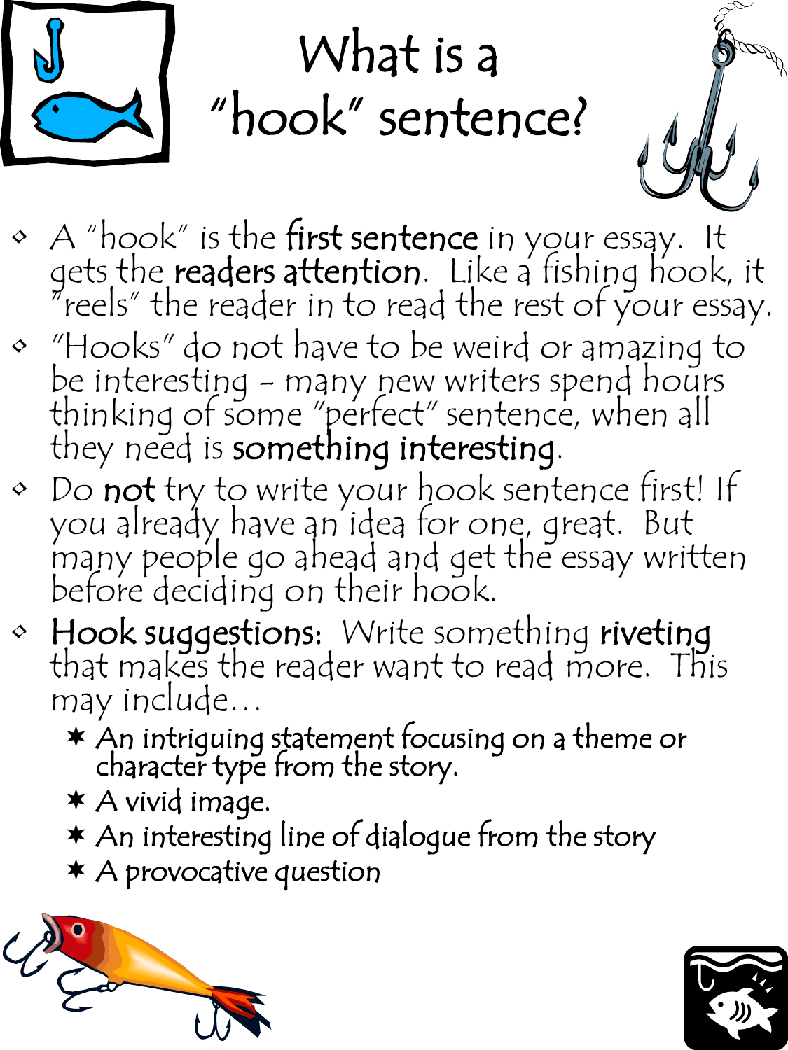 what is a reverse hook in an essay