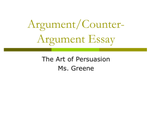 Argument Essay - Venice High School