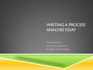 Writing a Process Analysis Essay Collaboratively