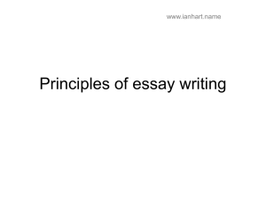 Principles of Essay Writing (Powerpoint format)