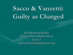 PowerPoint: Sacco & Vanzetti