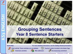 Grouping Sentences