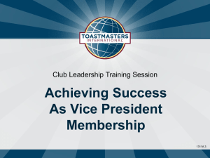 Slides - District 25 Toastmasters