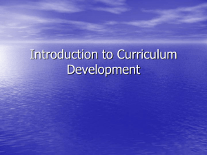 Introduction to Curriculum Design
