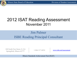 2012 ISAT Reading - Illinois State Board of Education