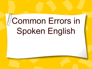Common Errors in spoken English