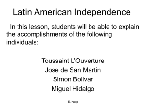 Latin American Independence - White Plains Public Schools