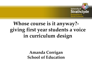 Giving first year students a voice in curriculum design