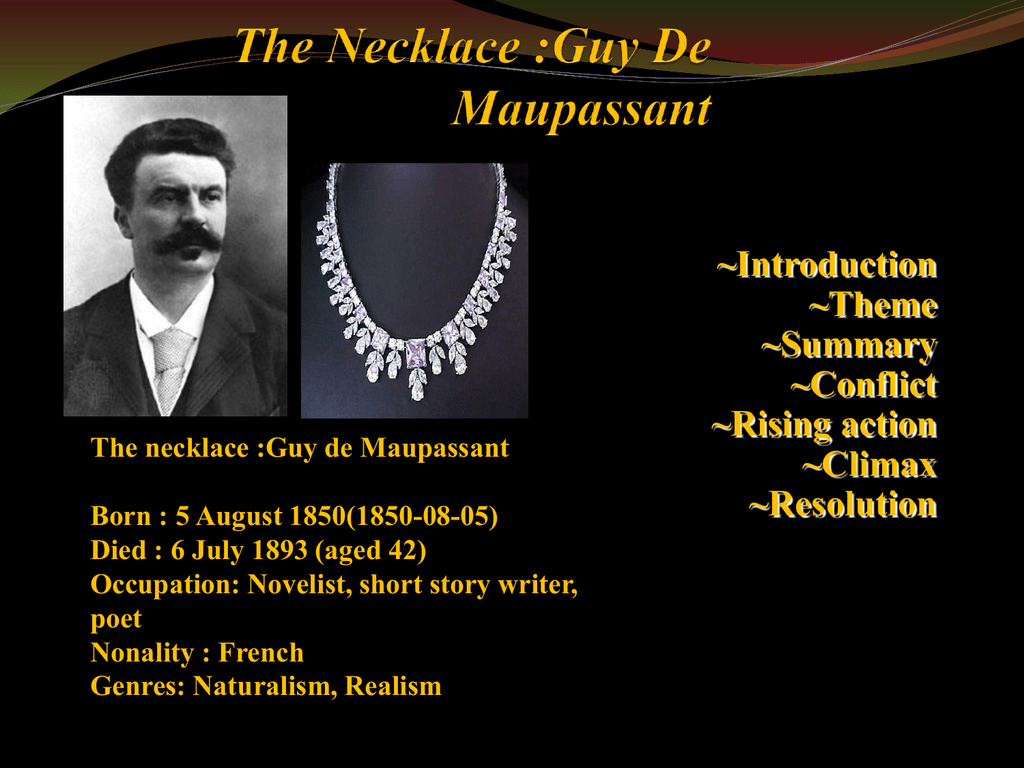 the necklace by guy de maupassant irony